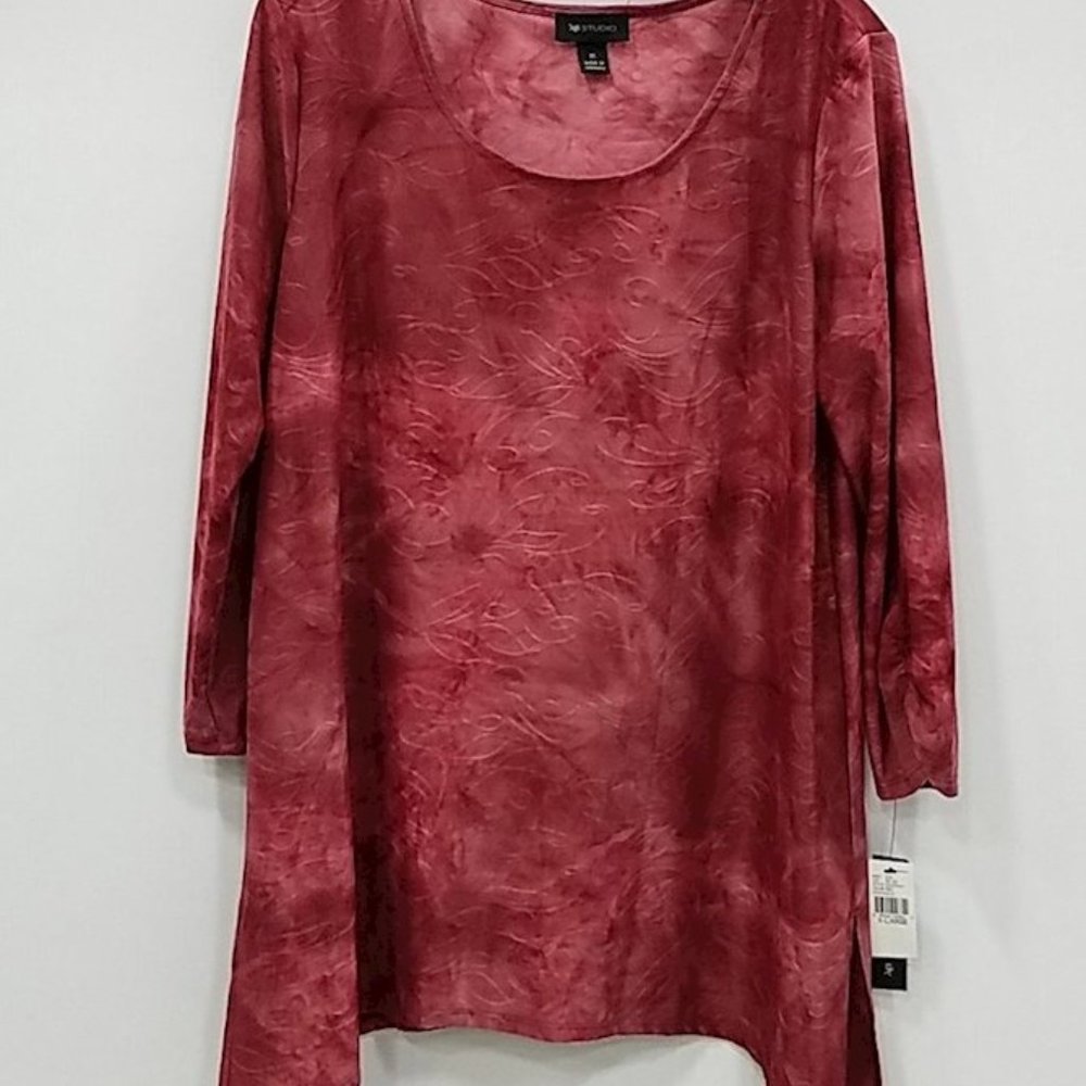 AB Studio Women Textured Necklace Top Size XL NWT